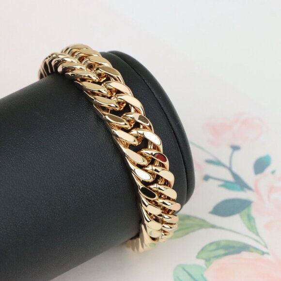 "Chunky Rose Gold Curb Chain Bracelet in Glossy Polished Finish, XPBL1159 - Picture 12 of 12